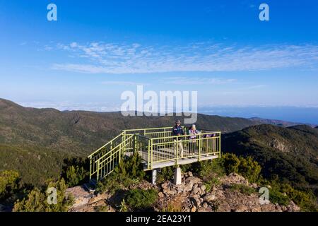 Point de vue Mirador del Morro de Agando, Parc national de Garajonay, la Gomera, Îles Canaries, Espagne Banque D'Images