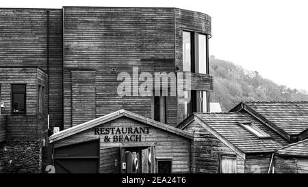 Hôtel, restaurants et hébergement de Carbis Bay à St. Ives Cornwall, en préparation pour le Sommet du G7 en juin 2021. Superbe vue sur la baie. Banque D'Images