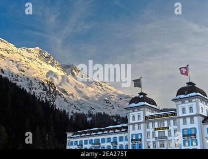 Grand Hôtel des bains Kempinski, Saint-Moritz, Grisons, Suisse Banque D'Images