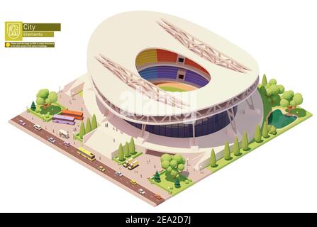 Bâtiment de stade isométrique Vector Illustration de Vecteur