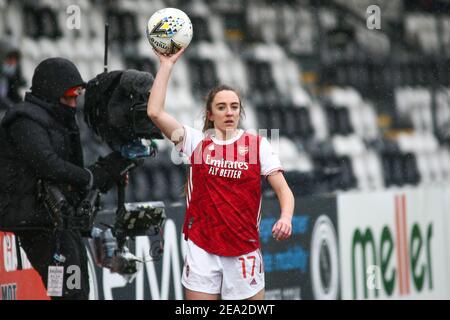 Borehamwood, Royaume-Uni. 07e février 2021. Lisa Evans (#17 Arsenal) se lance lors du match de Super League féminin de la FA entre Arsenal et Manchester City à Meadow Park à Borehamwood. Crédit: SPP Sport presse photo. /Alamy Live News Banque D'Images