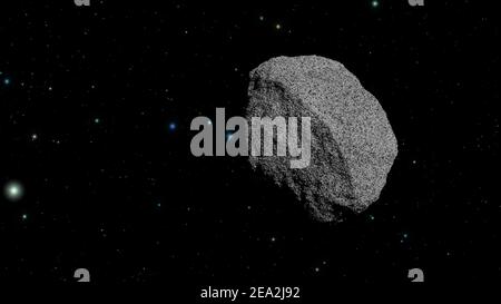 Astéroïde dans l'espace noir style 3d espace Univers rendu 3d Banque D'Images