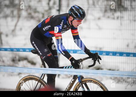 Toon Aerts belges photographiés en action lors de la course d'élite masculine du cyclocross de Krawatencross à Lille, la septième étape (sur 8) dans le X2O tr Banque D'Images