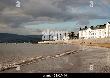 Plage en front de mer d'Exmouth à Devon Banque D'Images