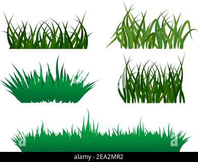 L'herbe verte des éléments pour concevoir et décorer Illustration de Vecteur