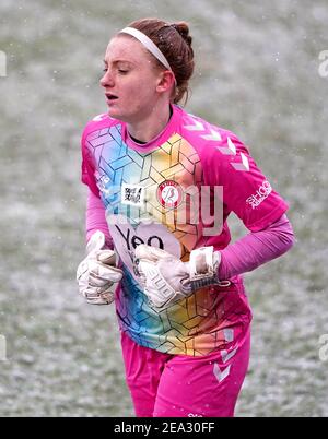 Sophie Baggaley de Bristol City pendant le match de Super League féminin de FA au stade de construction de Chigwell, Dagenham. Date de la photo: Dimanche 7 février 2021. Banque D'Images