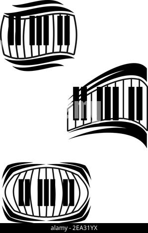 Musique piano Notes et symboles pour la conception Illustration de Vecteur