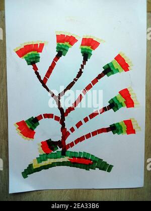 Art ,dessin, abstrait ,Copic ,couleur ,moderne, Fleur Banque D'Images