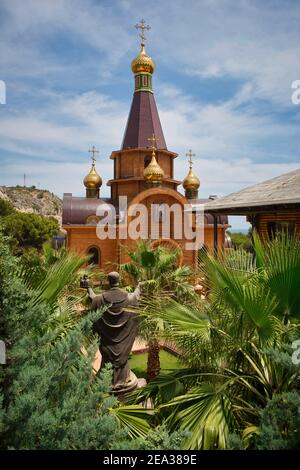 La première église orthodoxe russe d'Espagne San Miguel Arcangel à Altea. Banque D'Images