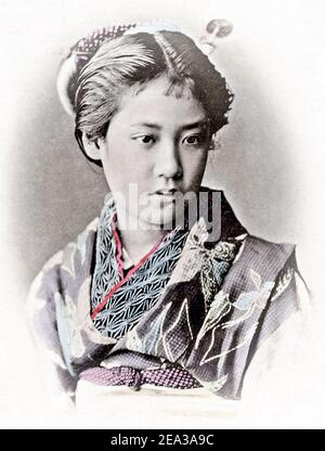 Photographie de la fin du XIXe siècle - Portrait de la dame japonaise. Japon. c 1890 Banque D'Images