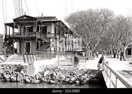 Photographie de la fin du XIXe siècle - bureaux de navigation, Suez, Égypte c.1890 Banque D'Images