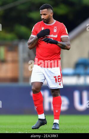 HIGH WYCOMBE, ANGLETERRE. 6 FÉVRIER : Cafu (18) de la forêt de Nottingham pendant le match de championnat de Sky Bet entre Wycombe Wanderers et la forêt de Nottingham à Adams Park, High Wycombe le samedi 6 février 2021. (Credit: Jon Hobley | MI News) Credit: MI News & Sport /Alay Live News Banque D'Images