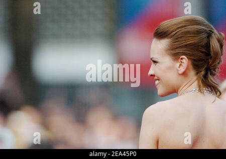 Hilary Swank assiste à la cérémonie de clôture du 58e Festival International du film de Cannes, à Cannes, en France, le 21 mai 2005. Photo de Hahn-Nebinger-Klein/ABACA. Banque D'Images