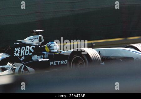 Nick Heidfeld, pilote allemand de Formule 1 (team Williams), lors de la session européenne de formation de Formule 1 à Nurburgring, en Allemagne, le 28 mai 2005. Photo de Thierry Gromik/ABACA. Banque D'Images