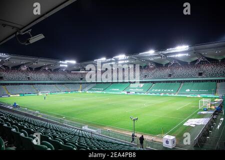 Une vue générale du stade pendant le match de la Ligue PKO Ekstraklasa entre Legia Warszawa et Rakow Czestochowa au Maréchal Jozef Pilsudski Legia Warsaw (score final; Legia Warszawa 2:0 Rakow Czestochowa) Banque D'Images