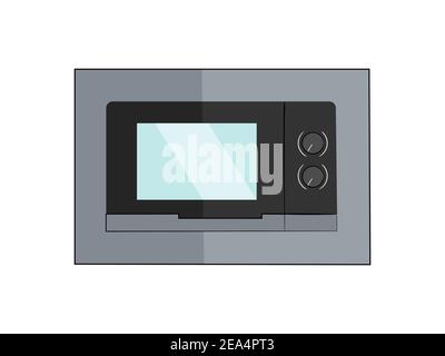 Four à micro-ondes isolé sur fond blanc. Illustration vectorielle. Illustration de Vecteur