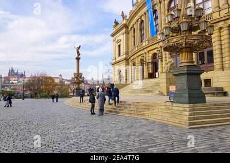 20219 11, Prague, République Tchèque. Bâtiment Rudolfinum à Prague. Rudolfinum, siège de l'Orchestre Philharmonique tchèque où Antonin Dvorak dirigea t Banque D'Images