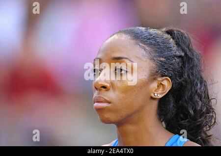 Lashinda Demus des États-Unis remporte la première place sur les haies de 400 mètres de femmes lors de la rencontre de la Ligue d'or de l'IAAF dans le stade Roi Baudouin le 26 septembre 2005, à Bruxelles, Belgique. Photo de Nicolas Gouhier/CAMELEON/ABACAPRESS.COM Banque D'Images