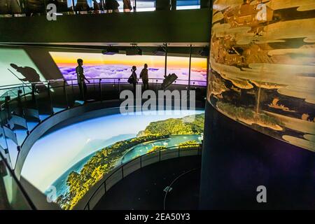 Musée du Mont Fuji à Kakegawa, Japon. La montée virtuelle de la plus haute montagne du Japon est possible toute l'année au Mount Fuji Heritage Centre Banque D'Images