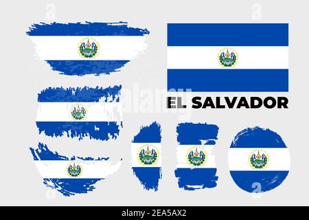 Drapeau du pays d'El Salvador. Joyeux jour de l'indépendance d'El Salvador Illustration de Vecteur