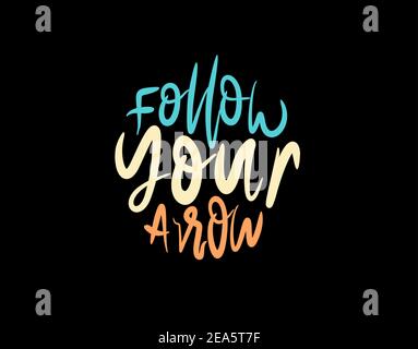 Suivez votre texte avec une flèche sur fond noir dans Vector illustration Illustration de Vecteur