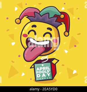 Illustration vectorielle de la journée des bouffons d'avril dessinés à la main. Illustration de Vecteur