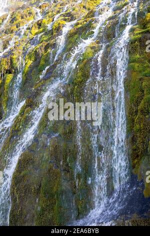 Dynjandi, Fjallfoss, Wasserfall des Flusses Dynjandisá, größter Wasserfall in den Westfjorden Islands, Westfjorde, Vestfirðir, Fjord, Fjordlandschaft, Banque D'Images