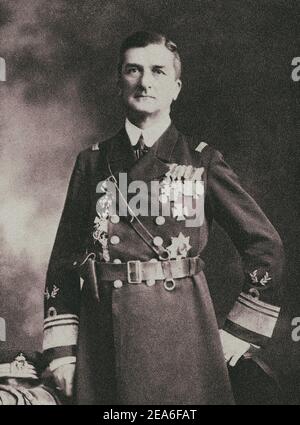 Portrait vintage de l'amiral hongrois Miklos Horthy. Miklós Horthy de Nagybánya (1868 – 1957) était un amiral et homme d'État hongrois qui a servi de Banque D'Images