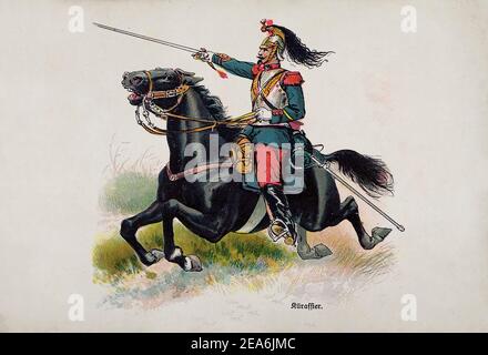 Armée française avant la première Guerre mondiale. Cuirassier. France, 1910 Banque D'Images