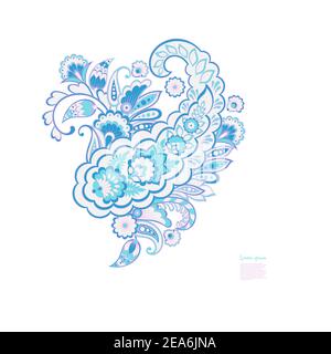 Motif fleuri oriental vectoriel isolé Paisley Illustration de Vecteur