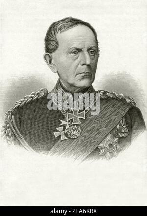 Helmuth Karl Bernhard von Moltke (1800 - 1891) était un maréchal prussien. Le chef d'état-major de l'armée prussienne pendant trente ans, il est rega Banque D'Images