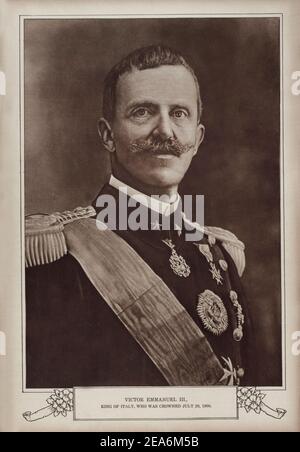 Victor Emmanuel III (Vittorio Emanuele III, 1869 - 1947) était le roi d'Italie à partir de 1900 jusqu'à son abdication le 9 mai 1946. En outre, il a occupé le Banque D'Images