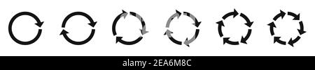 Icônes de flèche définies. Flèches circulaires. Cercle de la flèche. Illustration vectorielle. Actualiser ou recharger le panneau. Illustration de Vecteur