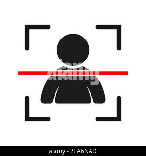 Icône d'acquisition manuelle. Logo de balayage du corps. Illustration vectorielle. Logo de sécurité noir. Illustration de Vecteur