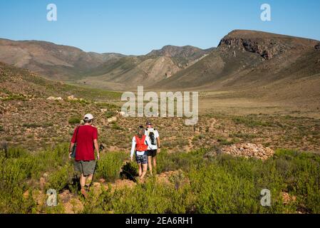 Randonnée pédestre sur le sentier Leopard, Baviaanskloof, Afrique du Sud Banque D'Images