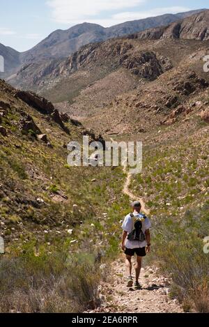 Randonnée pédestre sur le sentier Leopard, Baviaanskloof, Afrique du Sud Banque D'Images