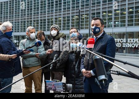 Milan, Italie. 08 février 2021. Milan, Conférence de presse de Matteo Salvini sous la région Lombardie usage éditorial seulement crédit: Agence de photo indépendante/Alamy Live News Banque D'Images