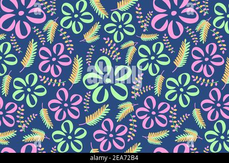 Motif fleuri pastel à la main sans couture Illustration de Vecteur