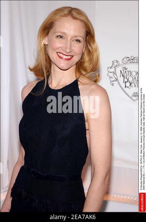 L'actrice Patricia Clarkson arrive au gala annuel des prix du Conseil national de révision des images de mouvement 2004, qui s'est tenu à Tavern on the Green à New York, le mardi 13 janvier 2004. (Photo : Patricia Clarkson). Photo de Nicolas Khayat/ABACA. Banque D'Images