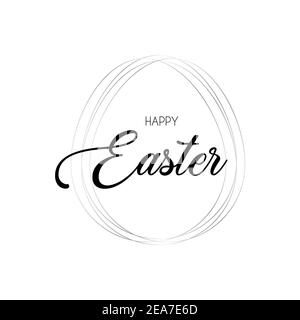 Bonne carte de vœux de Pâques. Illustration du vecteur en forme d'œuf et en forme d'argent Illustration de Vecteur