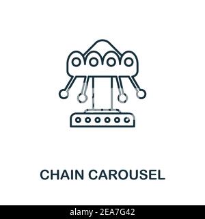 Icône carrousel de chaîne. Un élément simple de la collection de parcs d'attractions. Icône de carrousel de chaîne créative pour la conception Web, les modèles, les infographies et bien plus encore Illustration de Vecteur