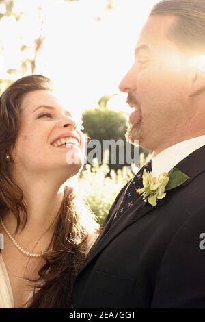 © Jadran Lazic/ABACA. 56099-49. Montecito-CA-États-Unis. 14 février 2004. Holly Marie peignes wed David Donoho à la Saint Valentin à Montecito-CA. Banque D'Images