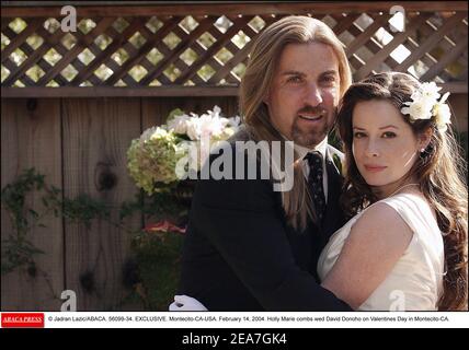 © Jadran Lazic/ABACA. 56099-34. Montecito-CA-États-Unis. 14 février 2004. Holly Marie peignes wed David Donoho à la Saint Valentin à Montecito-CA. Banque D'Images