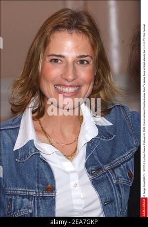 © Serge Arnal/ABACA. 56097-2. Luchon-France, le 8 février 2004. L'actrice française Christine Lemler de la série télévisée sous le Soleil participe au Festival du film télévisé de Luchon. Banque D'Images