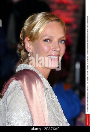 UMA Thurman assiste à la Vanity Fair Post Oscars Party aux Mortons. Los Angeles, le 29 février 2004. (Photo : UMA Thurman). Photo de Hahn-Khayat-Nebinger/Abaca. Banque D'Images