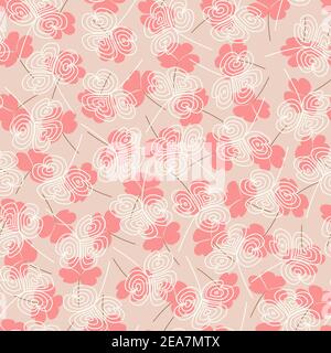 Motif fleuri vectoriel élégant et tendance sans couture de feuilles de trèfle. Texture répétée arrière-plan foliant pour l'impression et le textile Illustration de Vecteur