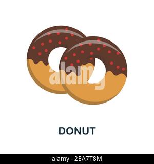 Icône plate en forme d'anneau. Un élément de couleur simple de la collection de café. Icône Creative Donut pour la conception Web, les modèles, les infographies et plus encore Illustration de Vecteur