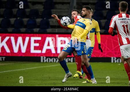 Broendby, Danemark. 7 février 2021. Ais Ben Slimane (25) de Broendby SI vu pendant le match 3F Superliga entre Broendby IF et Aalborg Boldspileklub sur Broendby Stadium, Broendby. (Crédit photo : Gonzales photo/Alamy Live News Banque D'Images