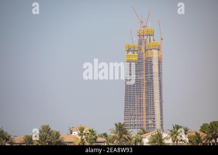 Kingdom Tower en construction, Djeddah, arabie saoudite, 2019 Banque D'Images