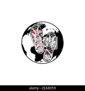 Chaussures de terre courant jour fond Illustration de Vecteur